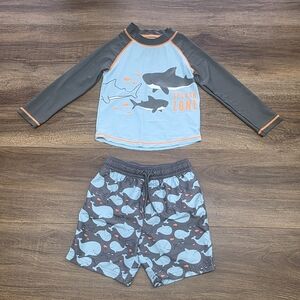 🐳Boys Swimtrunks and Rashguard Swim Set SIZE: 4T🐳